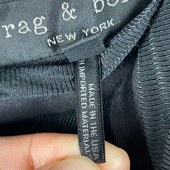 Rag Bone Wool Pants Womens 2 Dark Gray Pin Stripe Trouser Classic Tapered - Picture 6 of 12